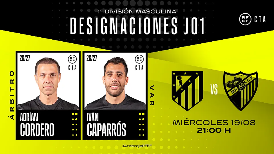 Cordero Vega vuelve a cruzarse con el Atlético y sus cinco precedentes dejan un dato difícil de ignorar
